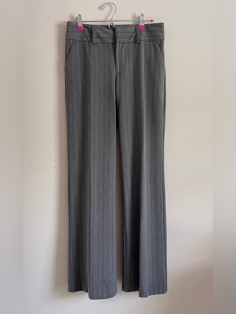 Karen Kane Gray Pinstripe Wide-Leg Trousers
